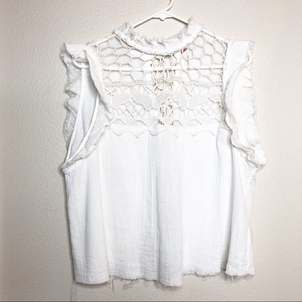 Free people white sleeves too with open tie back